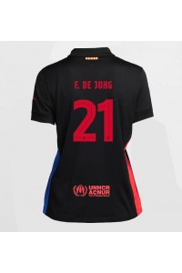 Barcelona Frenkie de Jong #21 Fotballdrakt Borte Klær Dame 2024-25 Korte ermer